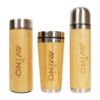 Picture of Avino Eco friendly stainless steel thermos insulated drinking bamboo diffrent bottles.combo (pack of 3)