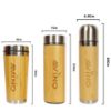 Picture of Avino Eco friendly stainless steel thermos insulated drinking bamboo diffrent bottles.combo (pack of 3)