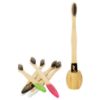Picture of Avino Eco-Friendly, Natural wooden flat handle Toothbrush Set pk of 6 different colours