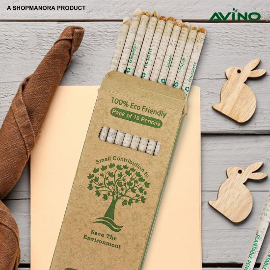 Picture of Avino Recycled Plantable Seed  newspaper Paper Pencils  pk of 10 pencils