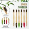 Picture of Avino Eco-Friendly, Natural wooden flat handle Toothbrush Set pk of 6 different colours