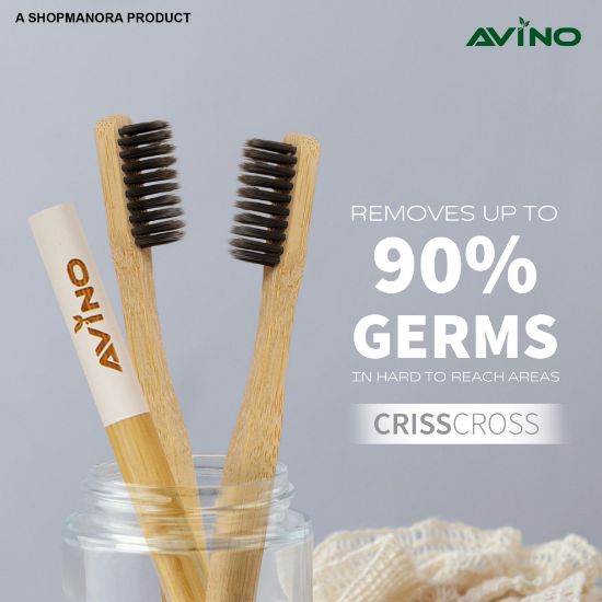 Picture of Avino round handle wooden toothbrushes with strong grip and eco-friendly in nature